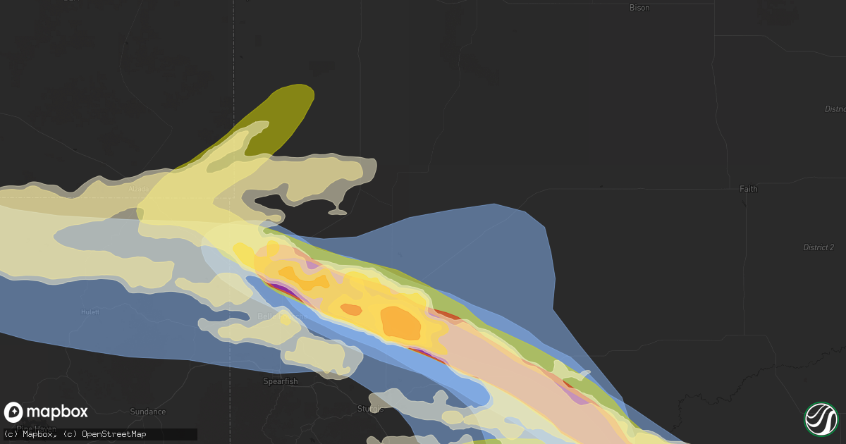 Hail map in Newell, SD on June 28, 2025