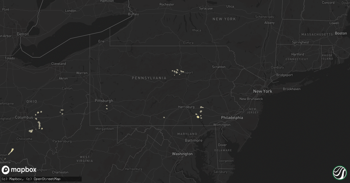 Hail map in Pennsylvania on June 28, 2025