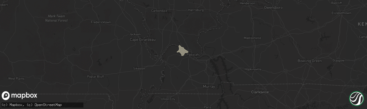 Hail map in West Paducah, KY on June 28, 2025