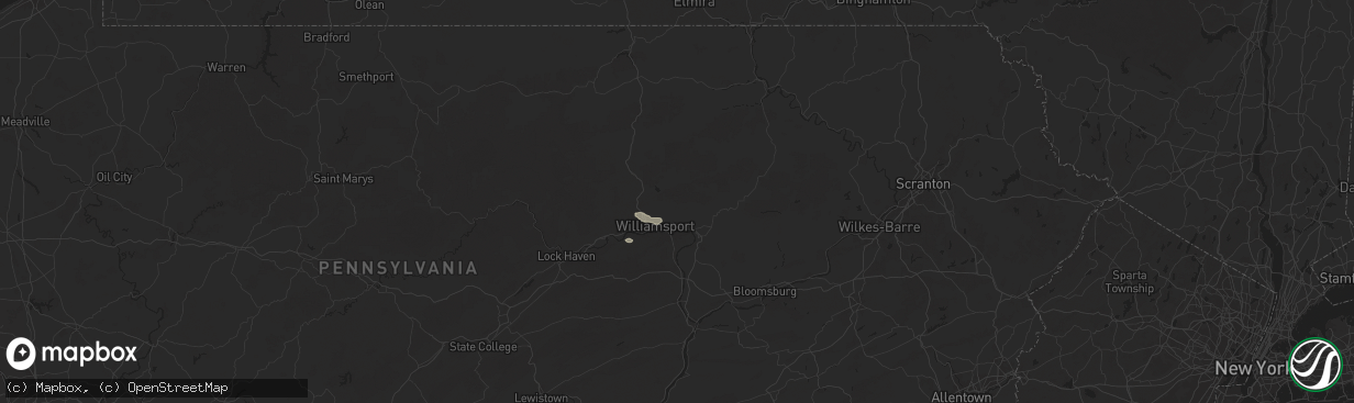 Hail map in Williamsport, PA on June 28, 2025