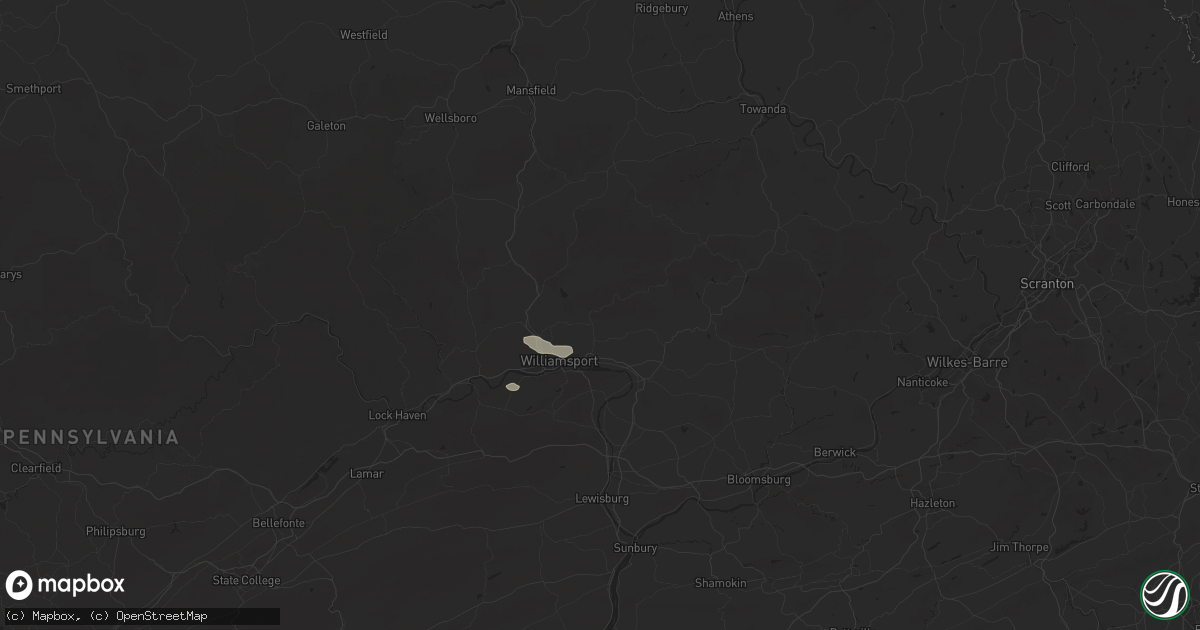 Hail map in Williamsport, PA on June 28, 2025