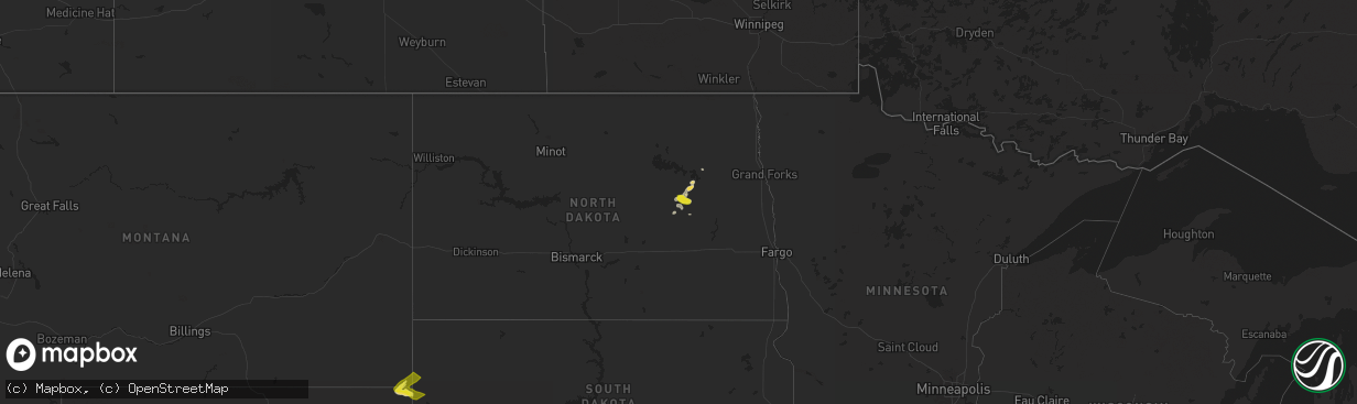 Hail map on June 28, 2025
