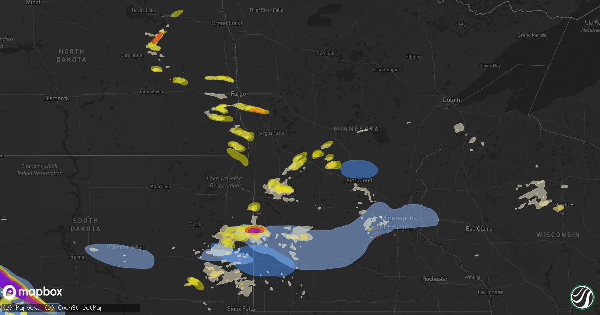 Hail map on June 28, 2025
