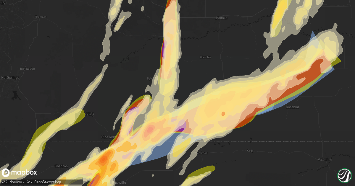 Hail map in Allen, SD on June 28, 2026
