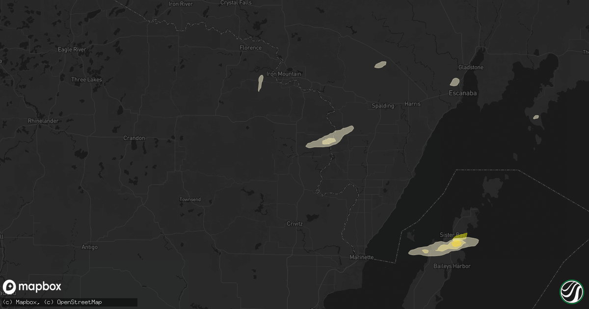 Hail map in Amberg, WI on June 28, 2026