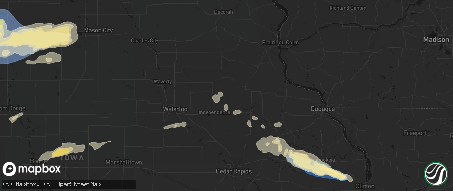 Hail map in Aurora, IA on June 28, 2026