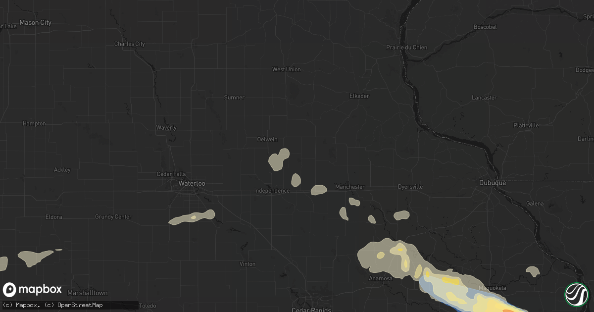 Hail map in Aurora, IA on June 28, 2026