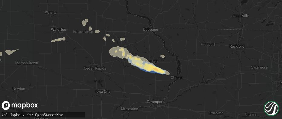 Hail map in Baldwin, IA on June 28, 2026