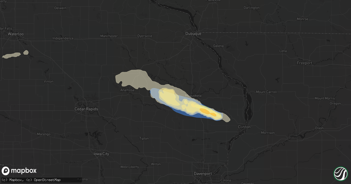 Hail map in Baldwin, IA on June 28, 2026