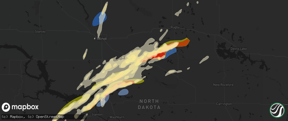 Hail map in Balfour, ND on June 28, 2026