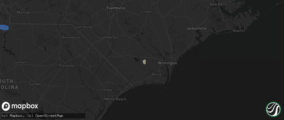 Hail map in Bolton, NC on June 28, 2026