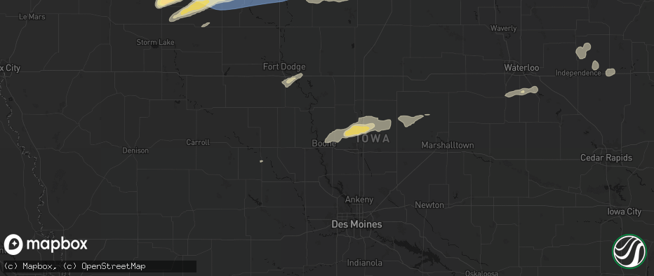 Hail map in Boone, IA on June 28, 2026