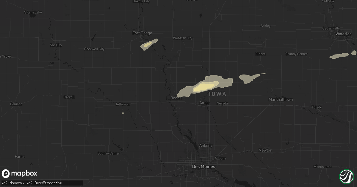 Hail map in Boone, IA on June 28, 2026
