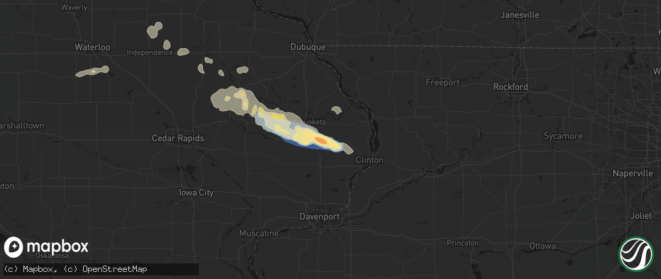 Hail map in Charlotte, IA on June 28, 2026