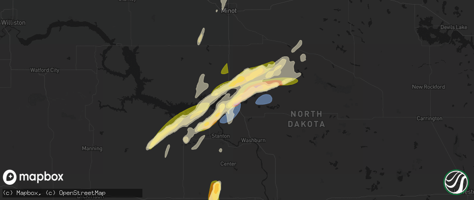 Hail map in Coleharbor, ND on June 28, 2026
