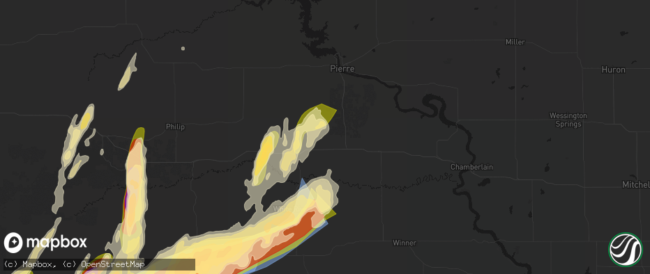 Hail map in Draper, SD on June 28, 2026