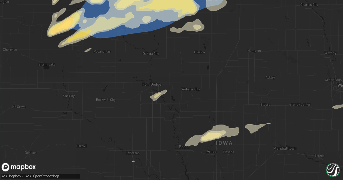 Hail map in Duncombe, IA on June 28, 2026