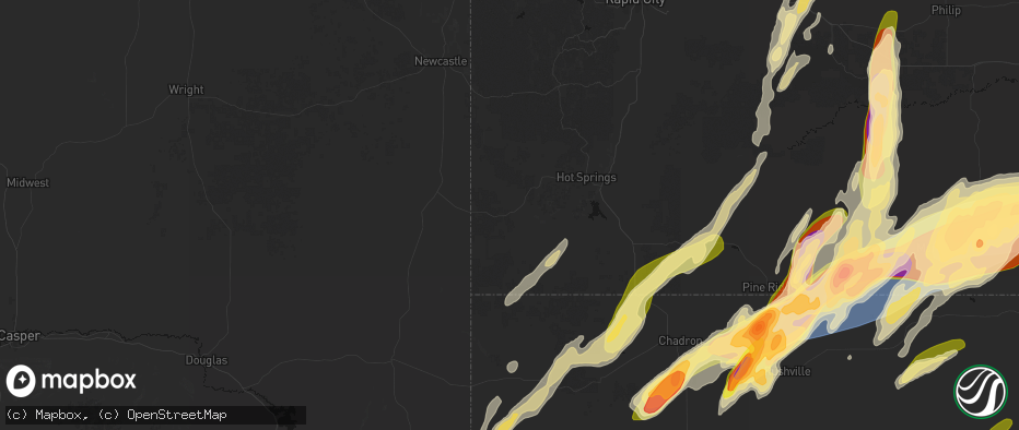 Hail map in Edgemont, SD on June 28, 2026