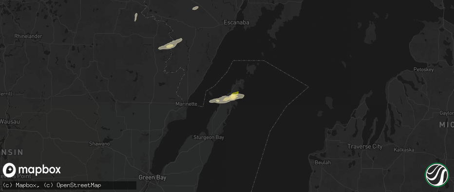 Hail map in Ephraim, WI on June 28, 2026