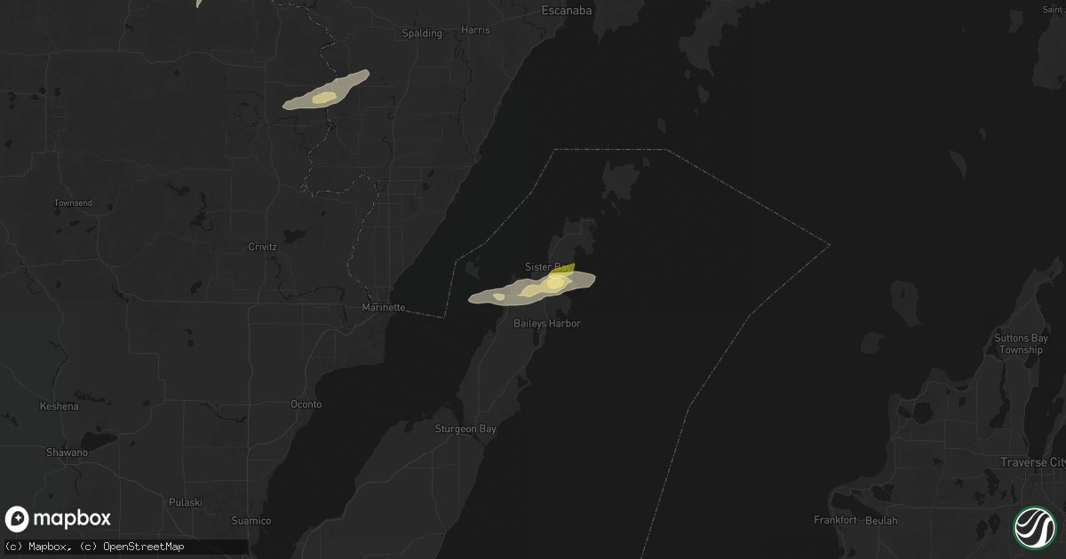 Hail map in Ephraim, WI on June 28, 2026