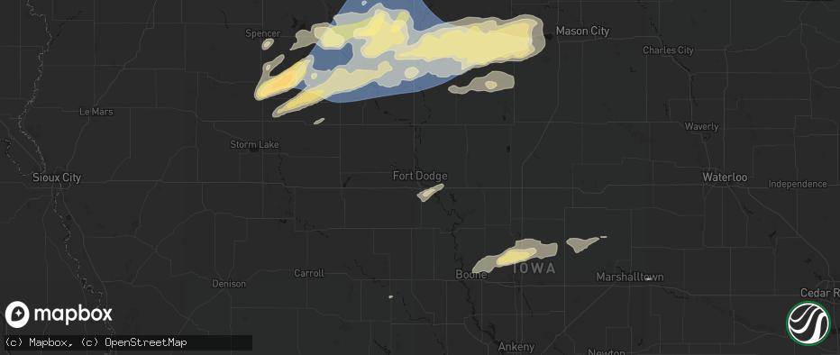 Hail map in Fort Dodge, IA on June 28, 2026