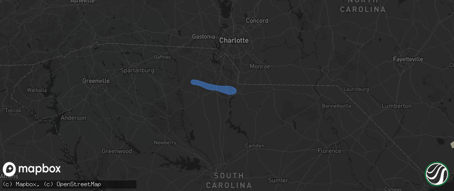 Hail map in Fort Lawn, SC on June 28, 2026