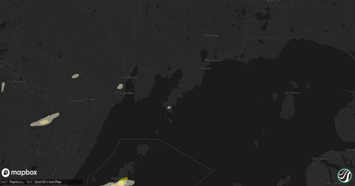 Hail map in Garden, MI on June 28, 2026