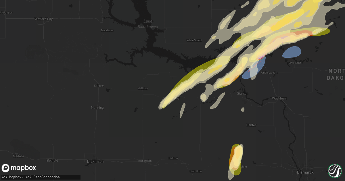 Hail map in Golden Valley, ND on June 28, 2026