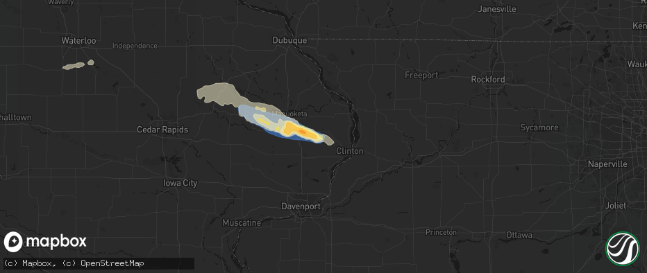 Hail map in Goose Lake, IA on June 28, 2026