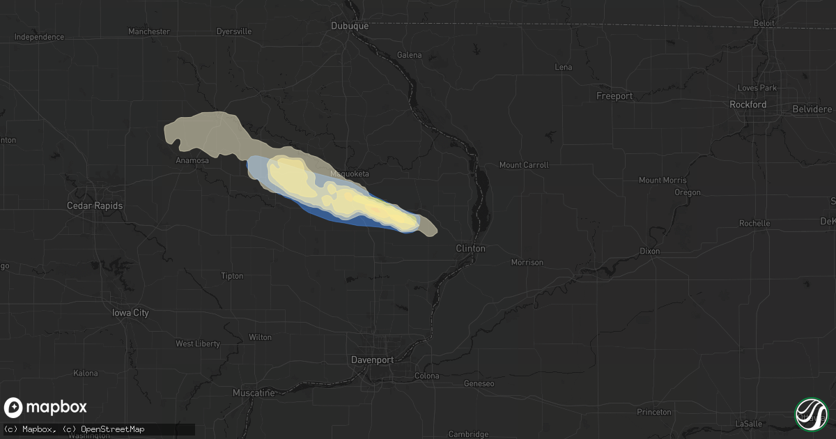 Hail map in Goose Lake, IA on June 28, 2026