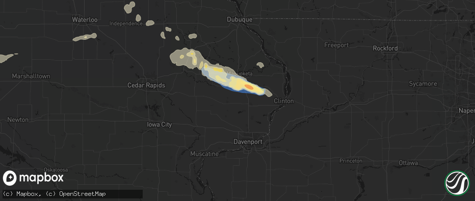 Hail map in Grand Mound, IA on June 28, 2026