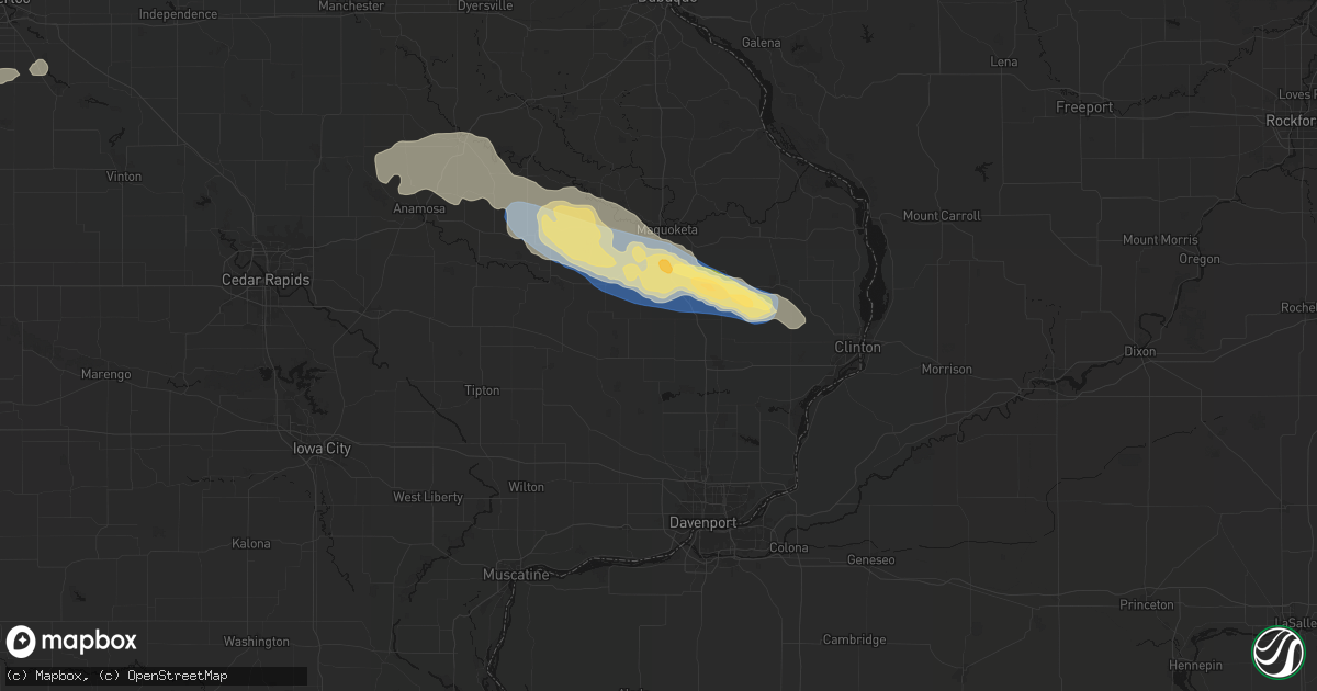 Hail map in Grand Mound, IA on June 28, 2026
