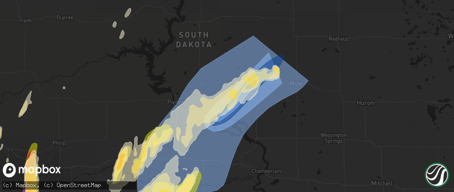 Hail map in Harrold, SD on June 28, 2026