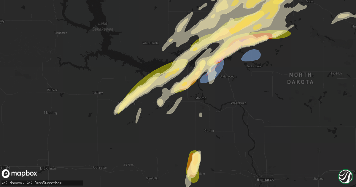 Hail map in Hazen, ND on June 28, 2026