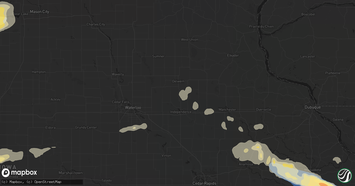 Hail map in Hazleton, IA on June 28, 2026