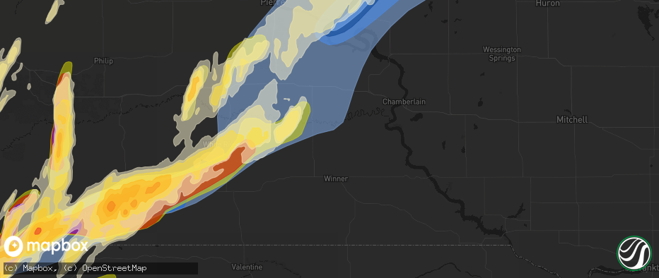 Hail map in Ideal, SD on June 28, 2026
