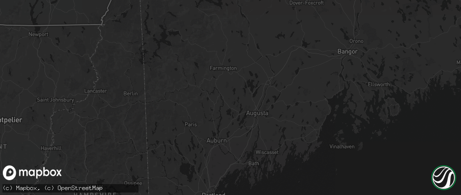 Hail map in Kents Hill, ME on June 28, 2026