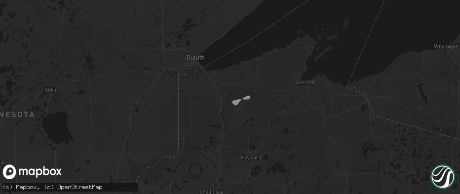 Hail map in Lake Nebagamon, WI on June 28, 2026