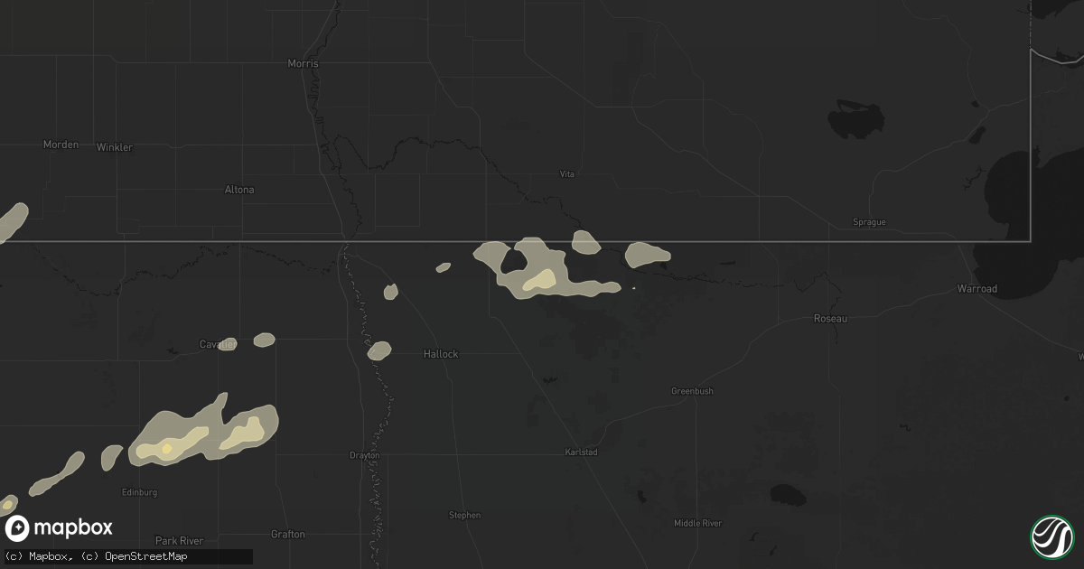 Hail map in Lancaster, MN on June 28, 2026