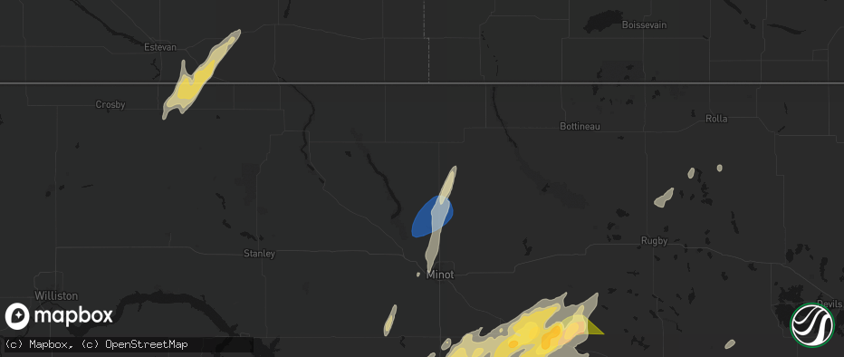 Hail map in Lansford, ND on June 28, 2026