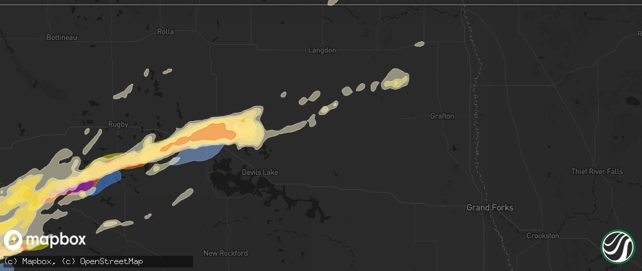 Hail map in Lawton, ND on June 28, 2026