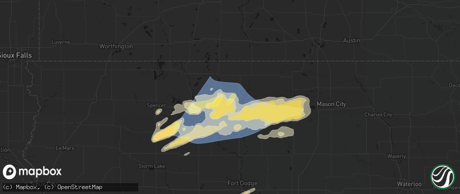 Hail map in Lone Rock, IA on June 28, 2026
