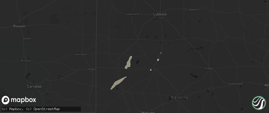 Hail map in Loop, TX on June 28, 2026