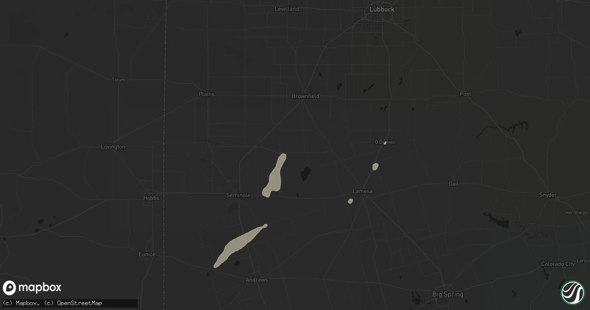 Hail map in Loop, TX on June 28, 2026