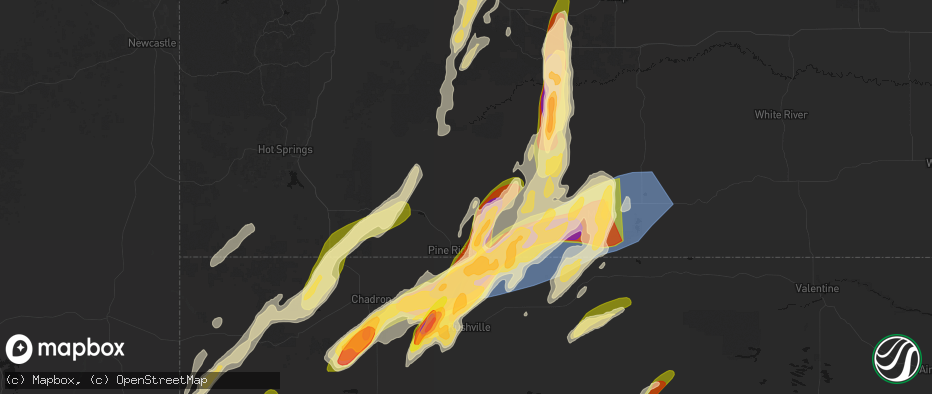 Hail map in Manderson, SD on June 28, 2026