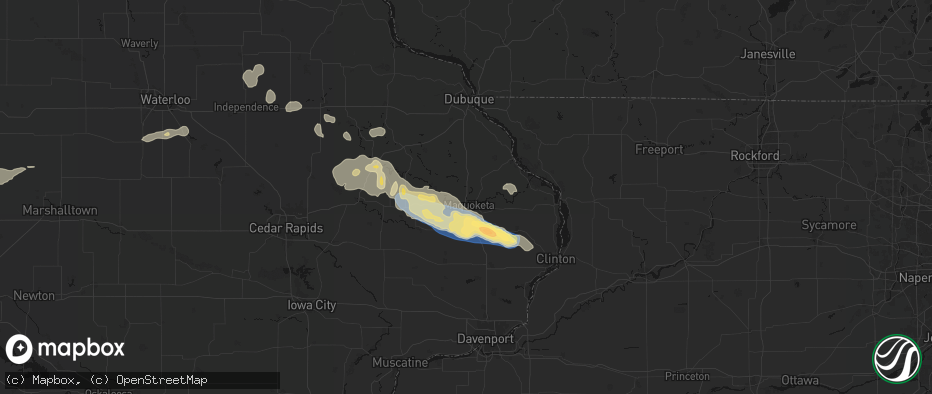 Hail map in Maquoketa, IA on June 28, 2026