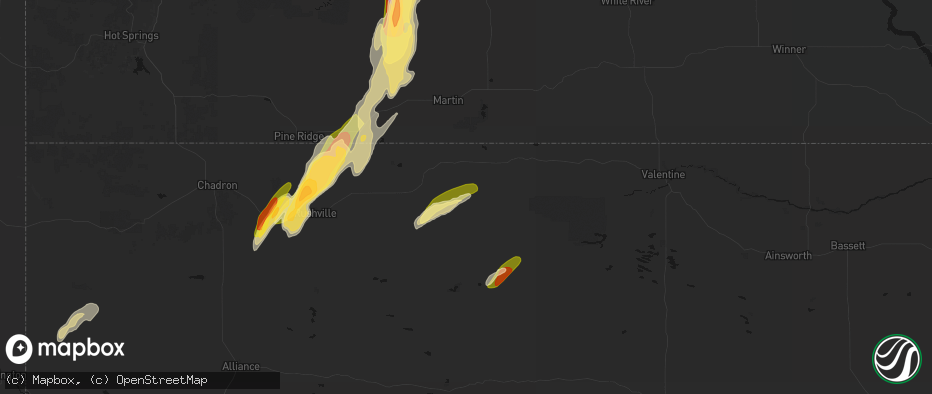 Hail map in Merriman, NE on June 28, 2026