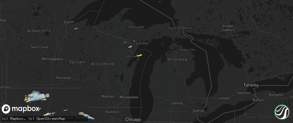 Hail map in Michigan on June 28, 2026