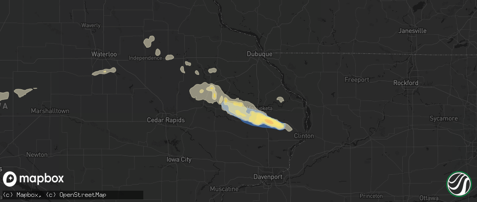 Hail map in Monmouth, IA on June 28, 2026