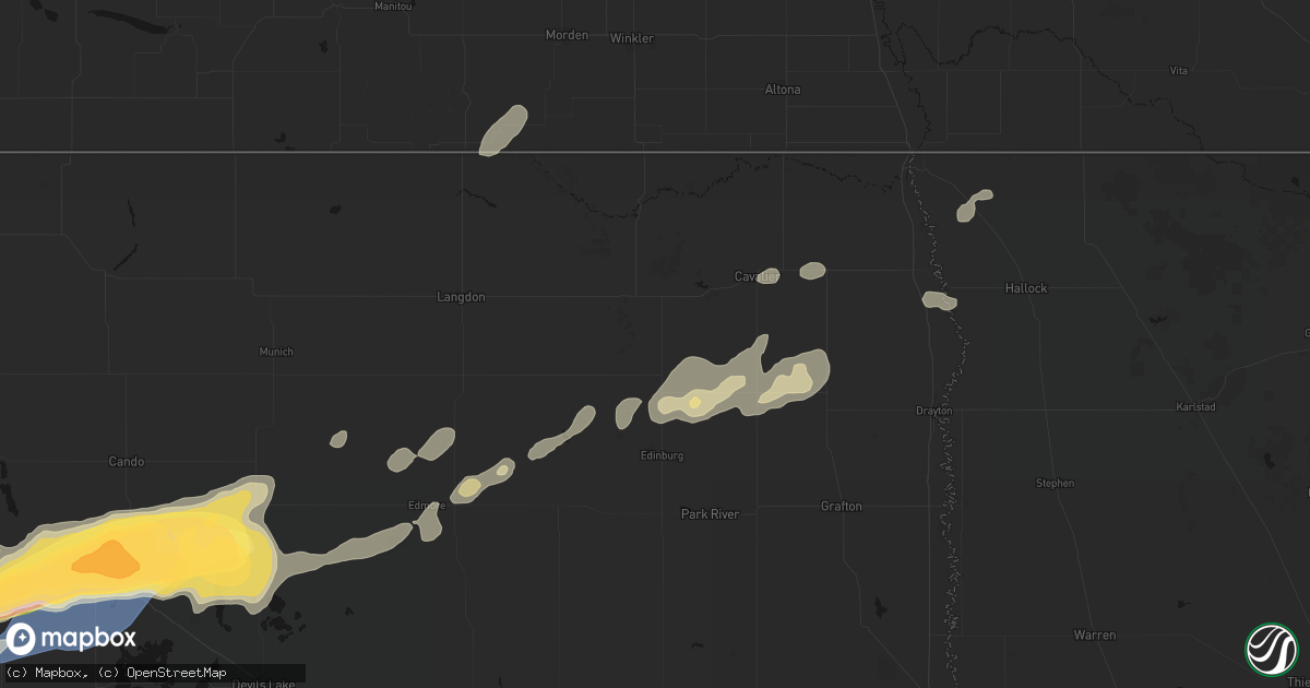 Hail map in Mountain, ND on June 28, 2026